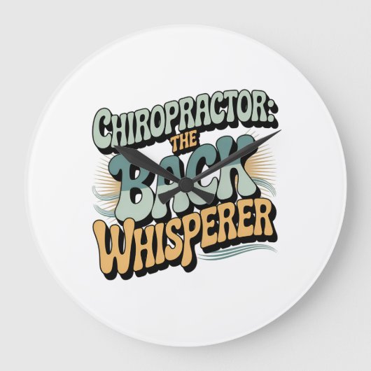 Chiropractor Back Whisperer Gift Idea Grote Klok (Voorkant)