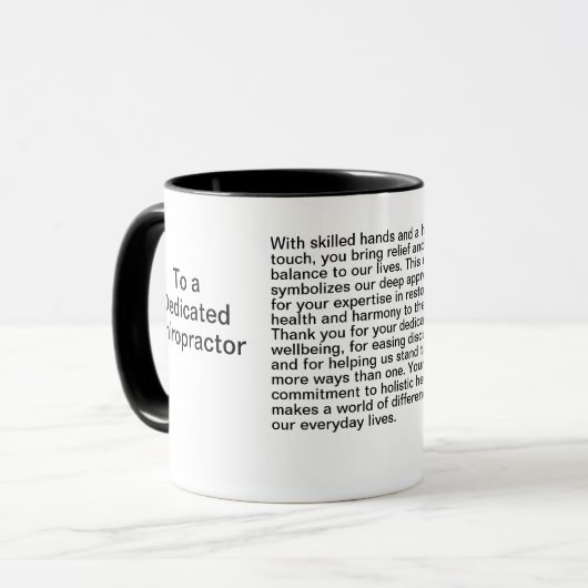 Chiropractor Bedankt Bericht Mok (Voorkant links)