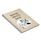 Chiropractor behandelt een Patient Funny Cartoon Notitieboek (Rechterzijde)