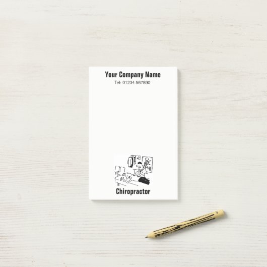 Chiropractor behandelt een Patient Funny Cartoon Post-it® Notes (Op bureau)