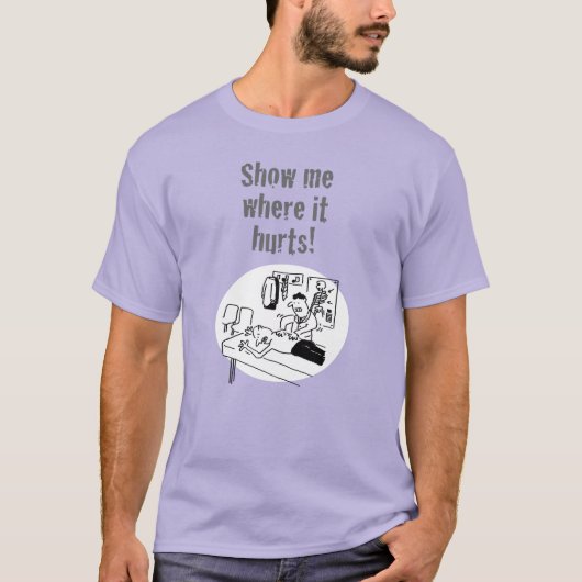 Chiropractor behandelt een Patient Funny Cartoon T-shirt (Voorkant)