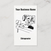 Chiropractor behandelt een Patient Funny Cartoon Visitekaartje (Achterkant)