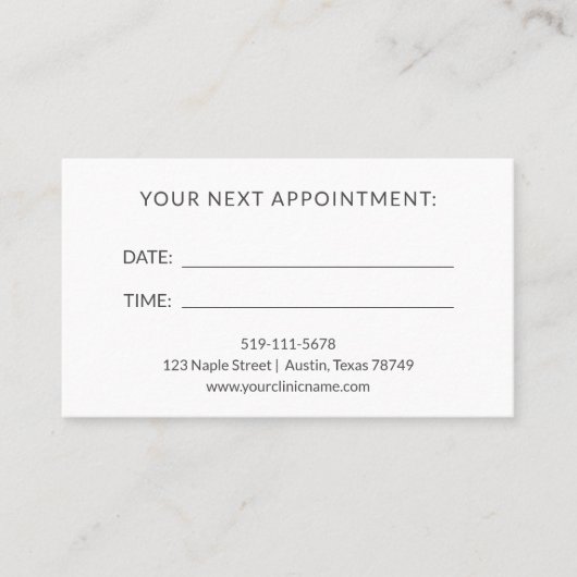 Chiropractor Benoemingskaart Visitekaartje (Voorkant)