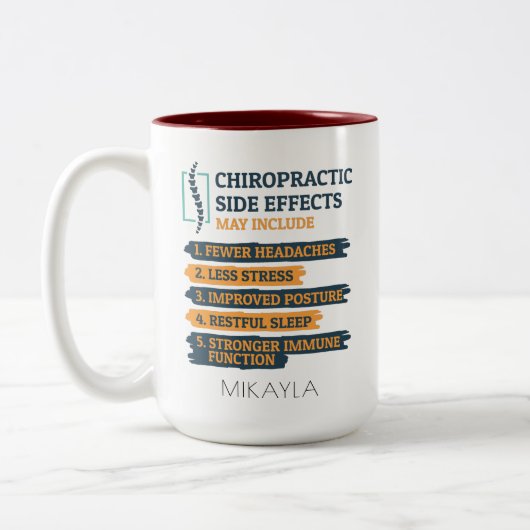 Chiropractor Birthday Gag Tweekleurige Koffiemok (Links)
