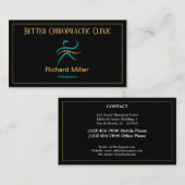 Chiropractor Black Blue Gold Visitekaartje (Voorkant / Achterkant)