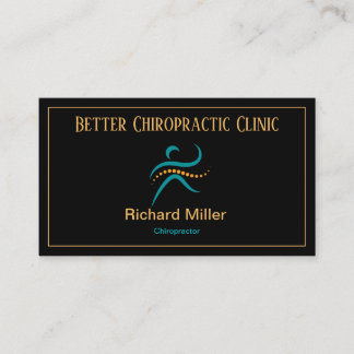 Chiropractor Black Blue Gold Visitekaartje