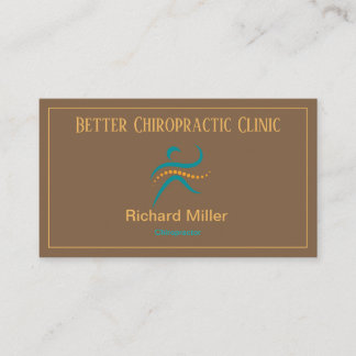 Chiropractor Brown Blue Gold Visitekaartje