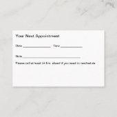 Chiropractor Budget Afspraak Visitekaartjes (Achterkant)