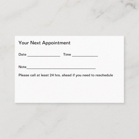 Chiropractor Budget Afspraak Visitekaartjes (Achterkant)