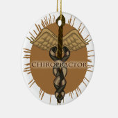 Chiropractor Caduceus round ornament (Rechts)