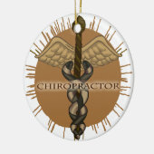 Chiropractor Caduceus round ornament (Links)