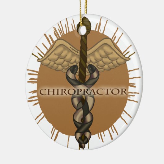 Chiropractor Caduceus round ornament (Links)