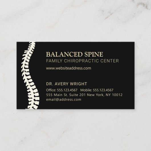 Chiropractor Chiropractic Appointment Reminder Visitekaartje (Voorkant)