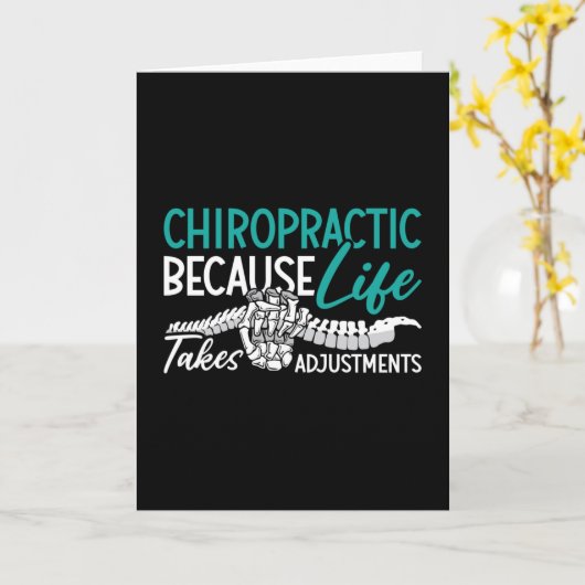 Chiropractor Chiropractic Because Life Spine Gift Kaart (Gele Bloem)