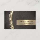 Chiropractor-chiropractic Gold Spine Dark Leather Visitekaartje (Voorkant)
