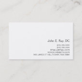 Chiropractor, Chiropractic, Health Visitekaartje (Achterkant)