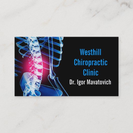 Chiropractor Chiropractic Health Wellness Clinic Visitekaartje (Voorkant)