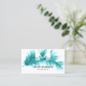 Chiropractor Chiropractic Massage Hands & Feather Visitekaartje (Staand voorkant)