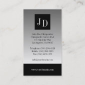 Chiropractor Chiropractic Medicine Kantoor Fade Visitekaartje (Achterkant)