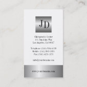 Chiropractor Chiropractic Medicine Silver Metallic Visitekaartje (Achterkant)