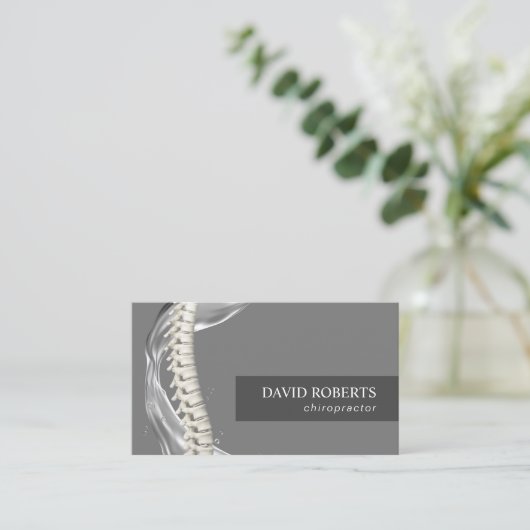 Chiropractor Chiropractic Spine Adjustment Dark Visitekaartje (Staand voorkant)