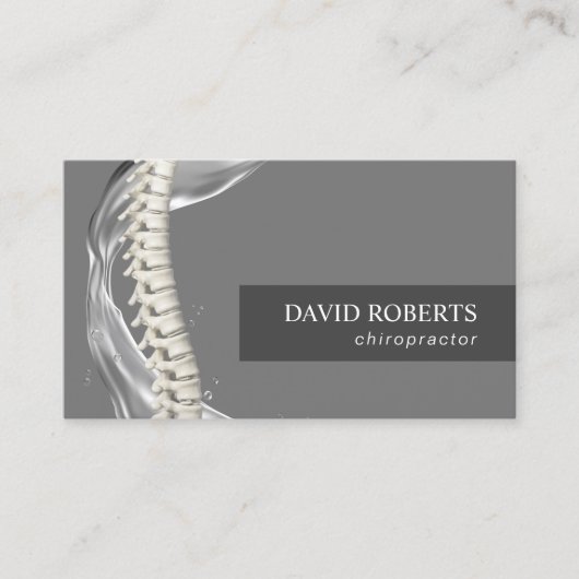 Chiropractor Chiropractic Spine Adjustment Dark Visitekaartje (Voorkant)