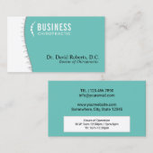 Chiropractor Chiropractic Spine Health Logo Blauwg Visitekaartje (Voorkant / Achterkant)