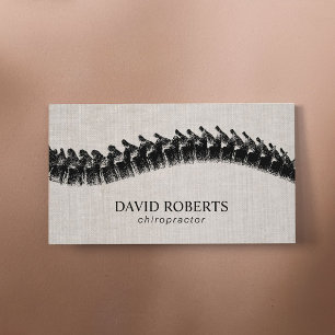 Chiropractor Chiropractic Spine Therapist Linen Visitekaartje