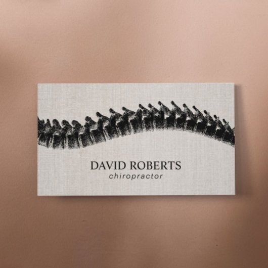 Chiropractor Chiropractic Spine Therapist Linen Visitekaartje