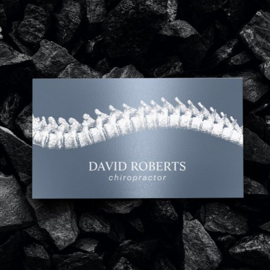 Chiropractor Chiropractic Spine Therapy Dusty Blue Visitekaartje