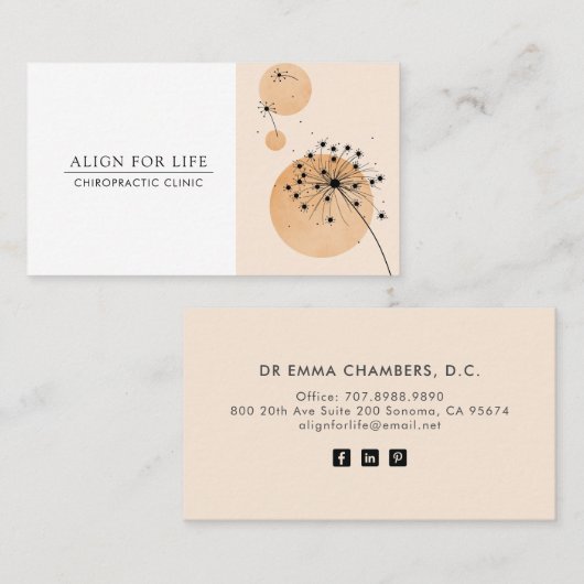 Chiropractor Chiropractic Visitekaartje (Voorkant / Achterkant)