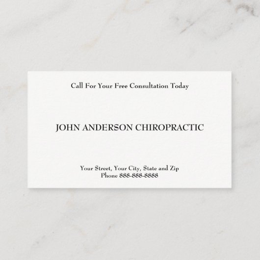Chiropractor Chiropractic Visitekaartje (Achterkant)