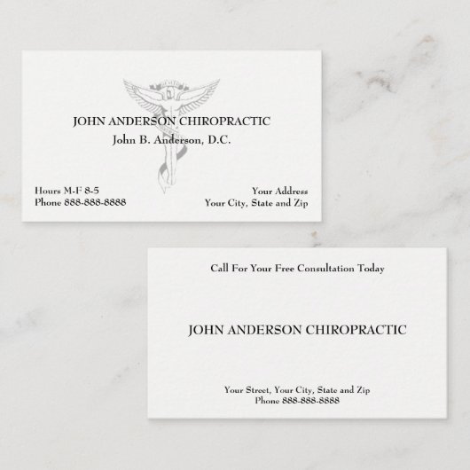 Chiropractor Chiropractic Visitekaartje (Voorkant / Achterkant)