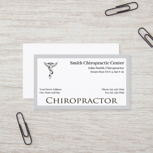 Chiropractor Chiropractic Visitekaartje (Voorkant / Achterkant in situ)