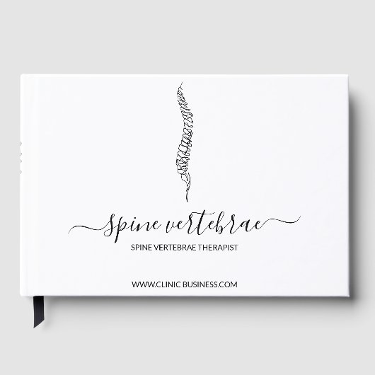 Chiropractor Dokter Spine Logo Gastenboek (Voorkant)