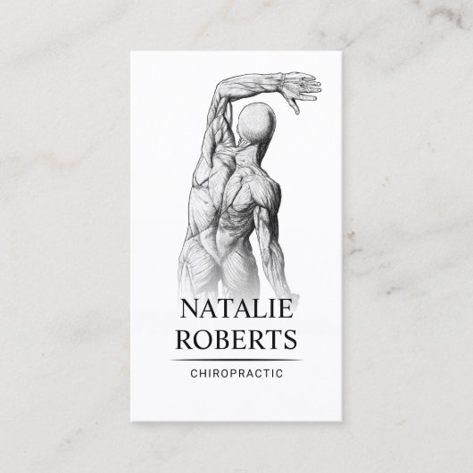 Chiropractor Elegant Anatomy Plain Chiropractic Visitekaartje (Voorkant)