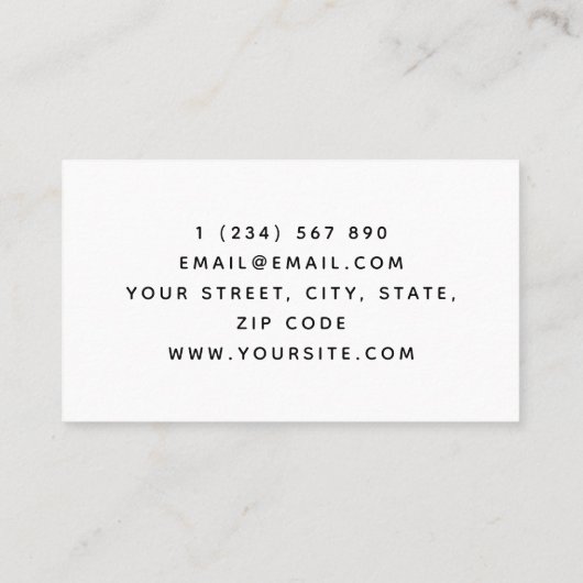 Chiropractor Elegant Minimal Classic Witte Stekel Visitekaartje (Achterkant)