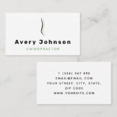 Chiropractor Elegant Minimal Classic Witte Stekel Visitekaartje (Voorkant / Achterkant)