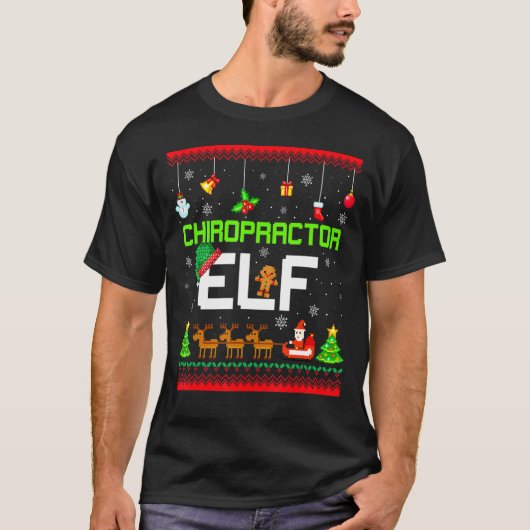 Chiropractor Elf Grappig Chiro Chiropractie Lelijk T-shirt (Voorkant)