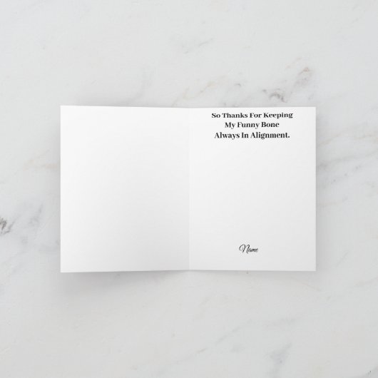 Chiropractor Funny Bone Hartelijk dank Kaart (Binnen)