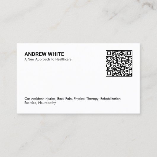 Chiropractor Fysiotherapeut Aangepaste QR Visitekaartje (Achterkant)