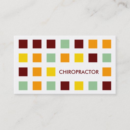 CHIROPRACTOR (gemodificeerde vierkanten) Visitekaartje (Voorkant)