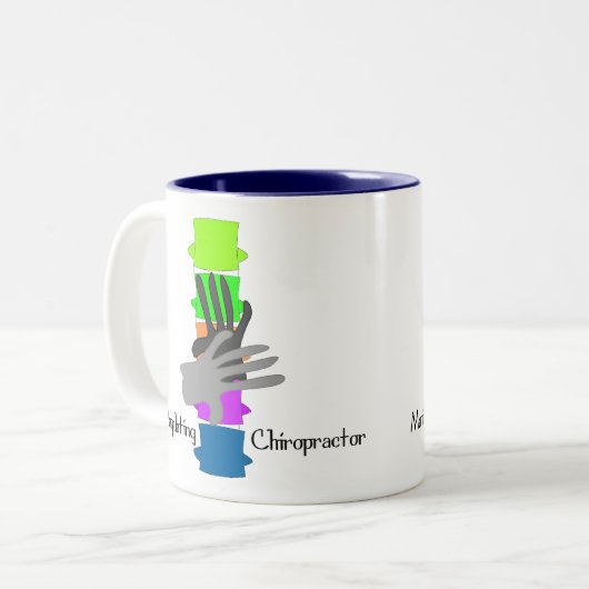 Chiropractor Gifts Tweekleurige Koffiemok (Voorkant links)