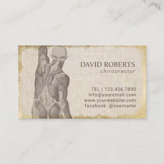 Chiropractor Gold Grunge Lijst Benoeming Afsprakenkaartje (Voorkant)