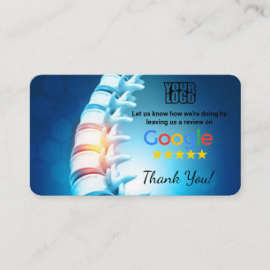 Chiropractor Google Review Sjabloon Kaart met QR - Visitekaartje