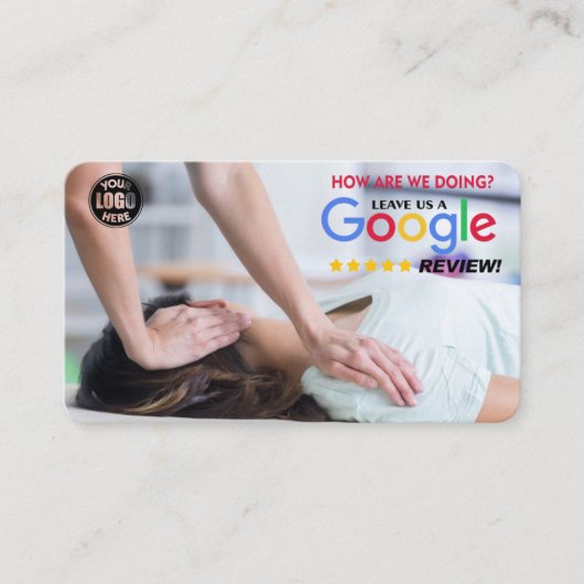 Chiropractor Google Review Sjabloon met QR - Visitekaartje (Voorkant)