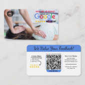 Chiropractor Google Review Sjabloon met QR - Visitekaartje (Voorkant / Achterkant)