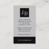 Chiropractor Gray/Gray Visitekaartje (Achterkant)