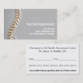 Chiropractor Health Appointment Card Afsprakenkaartje (Voorkant / Achterkant)
