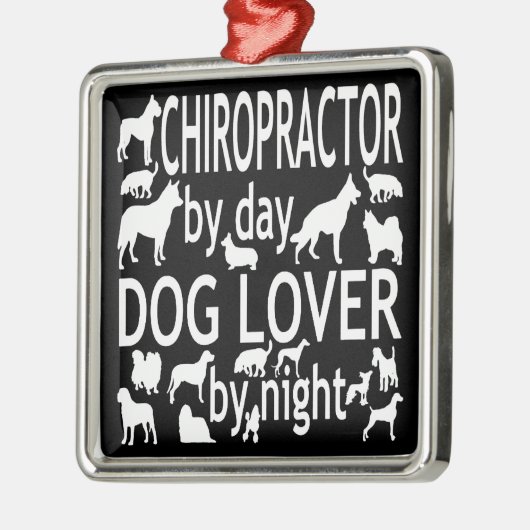 Chiropractor houdt van honden metalen ornament (Links)